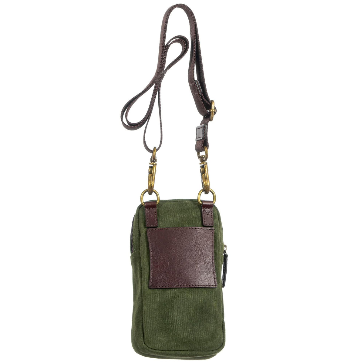 Miami Leathers Maxwell waxed canvas crossbody phone pouch, image 7 of 8