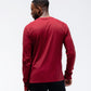 Black Crest Men's Rival Long Sleeve Training Tee in Deep Red, view 9