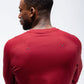 Black Crest Men's Rival Long Sleeve Training Tee in Deep Red, view 6