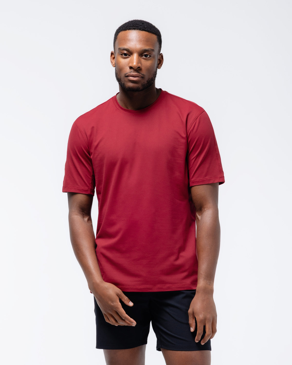 Black Crest Men's Rival Training Tee in Deep Red