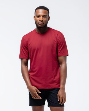 Black Crest Men's Rival Training Tee in Deep Red