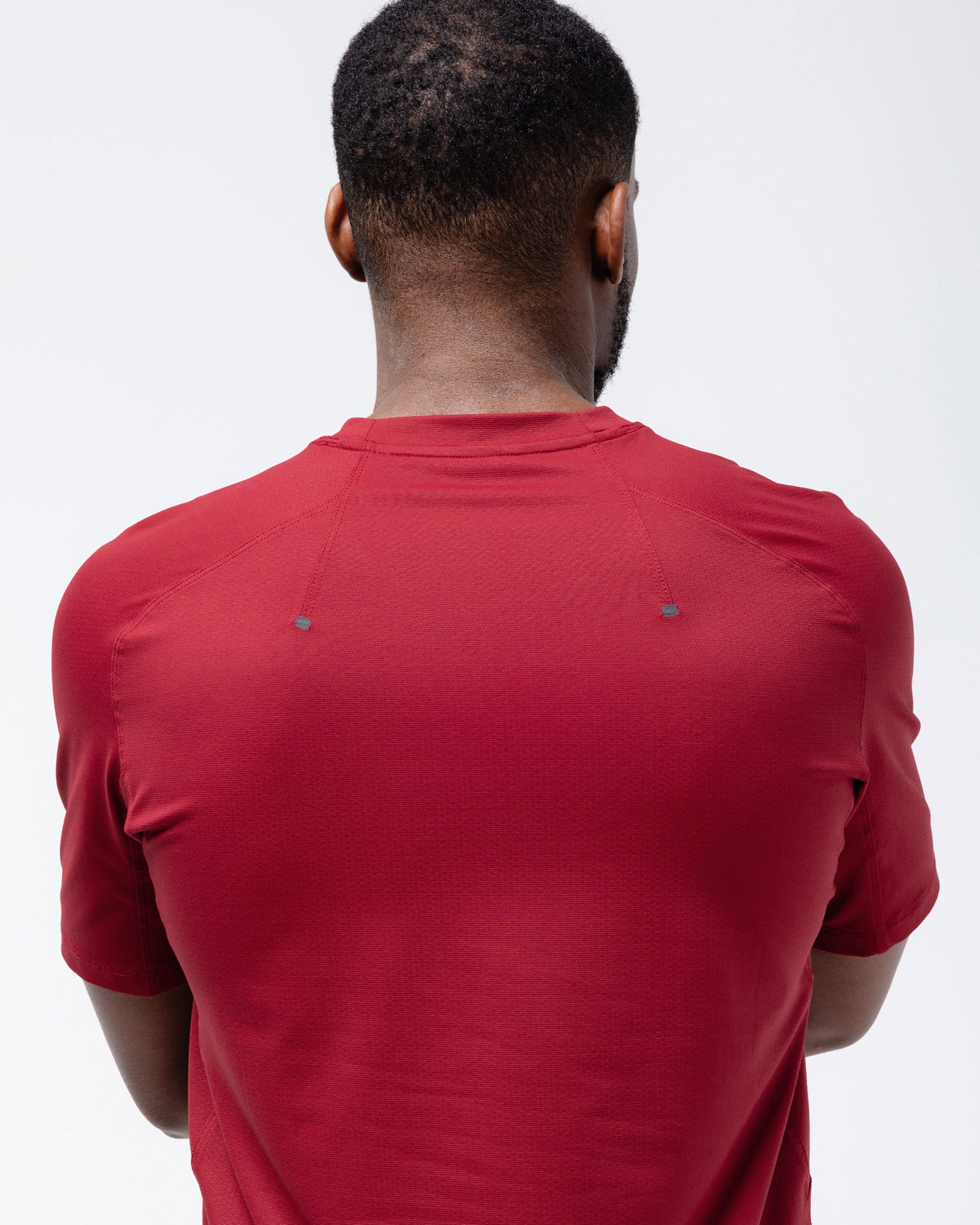 Black Crest Men's Rival Training Tee in Deep Red, view 5