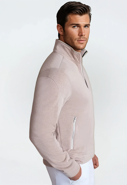 Buki Men's Breckenridge Full-Zip Sweatshirt in Camel, view 3