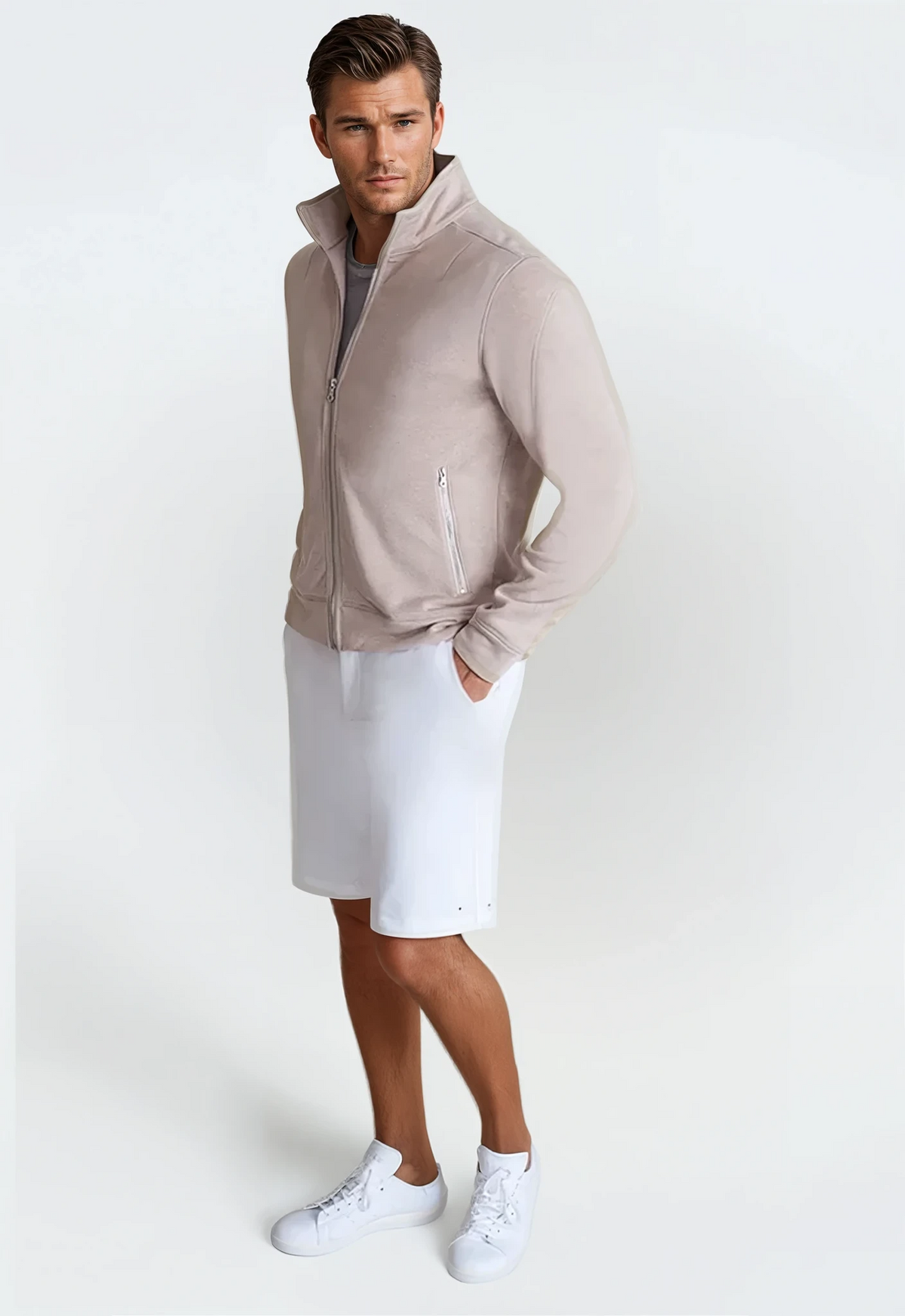 Buki Men's Breckenridge Full-Zip Sweatshirt in Camel, view 4