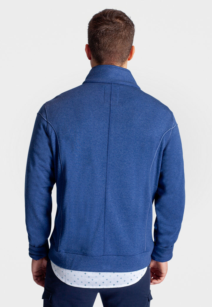 Buki Men's Breckenridge Full-Zip Sweatshirt in Tokyo Blue, view 5