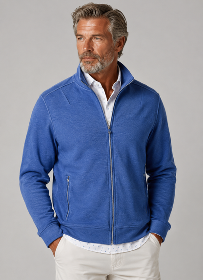 Buki Men's Breckenridge Full-Zip Sweatshirt in Tokyo Blue