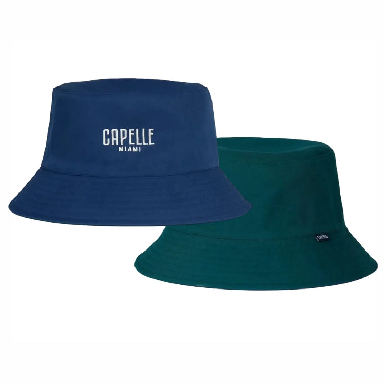Blue and Green Reversible Bucket Hat, both sides shown, Capelle Miami
