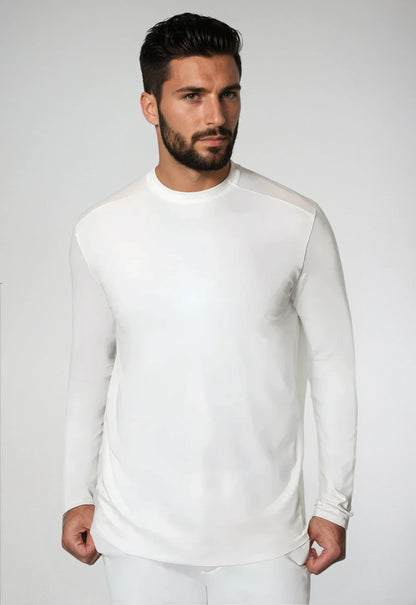 Buki CINQO men's long sleeve tech tee white, image 1 of 3