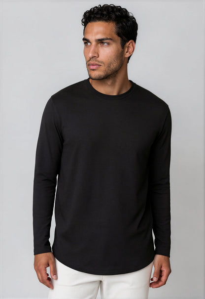 Buki CINQO men's long sleeve tech tee black, image 1 of 4