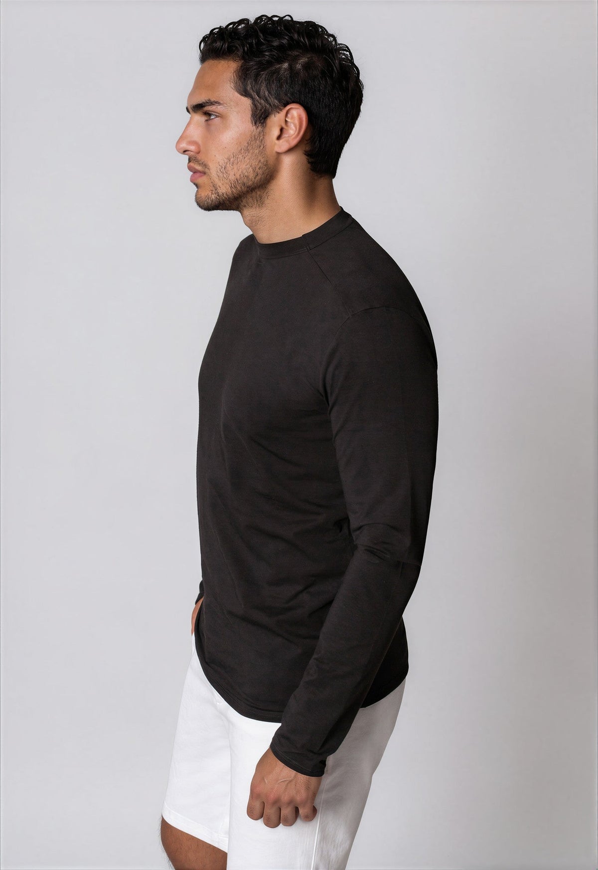 Buki CINQO men's long sleeve tech tee black, image 3 of 4