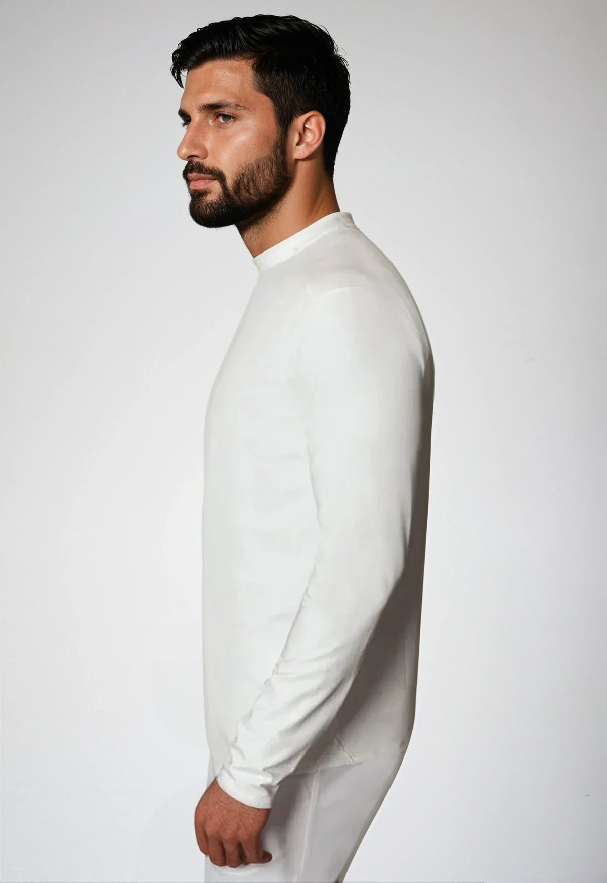 Buki CINQO men's long sleeve tech tee white, image 3 of 3