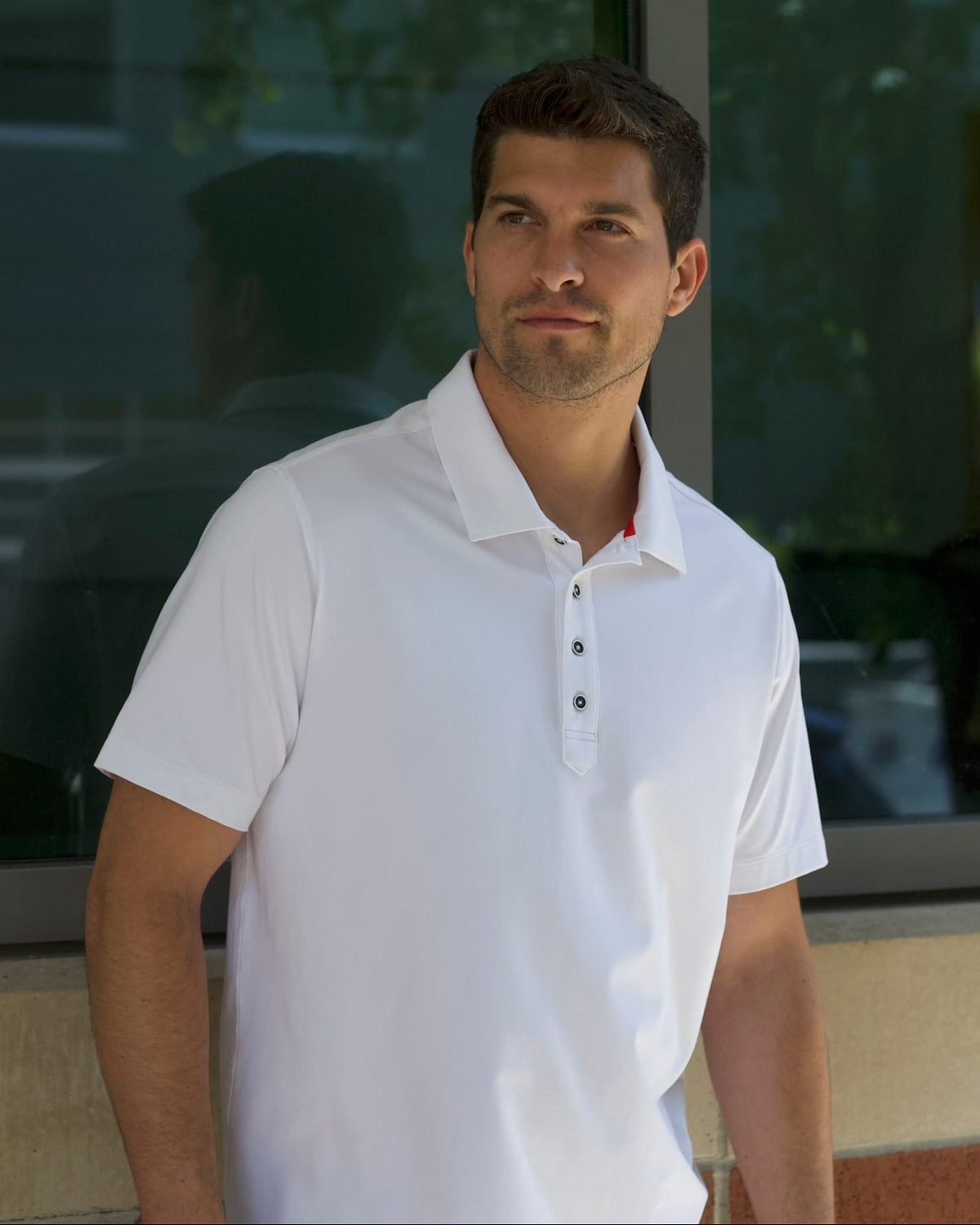 Buki CINQO men's tech polo white, image 4 of 5