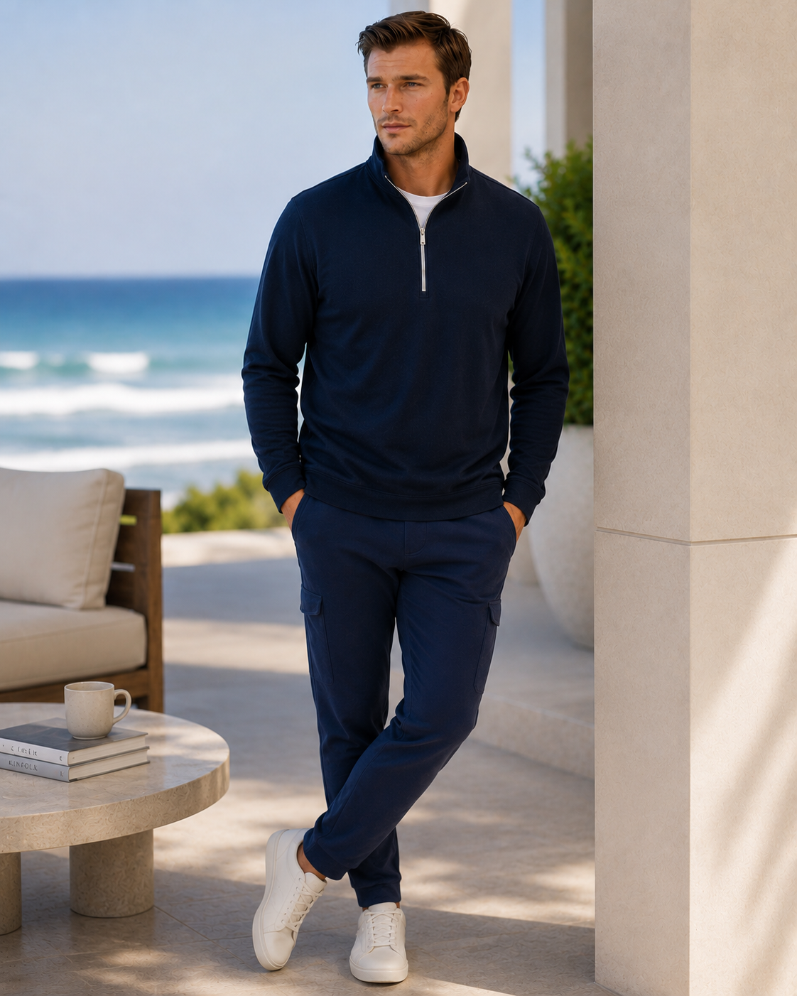 Buki CINQO travel half zip navy, image 2 of 4