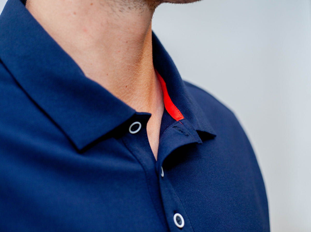 Buki CINQO men's tech polo navy, image 3 of 5