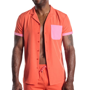 length:all Coral Flame Shirt