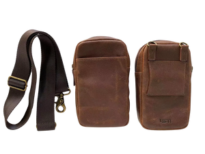 Miami Leathers Cambridge full grain leather crossbody phone pouch, image 3 of 6
