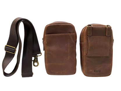 Miami Leathers Cambridge full grain leather crossbody phone pouch, image 3 of 6