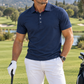 Buki CINQO Men's Tech Polo in Navy
