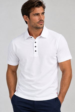 Buki CINQO Men's Tech Polo, White