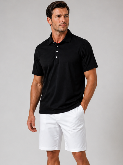 Buki CINQO men's tech polo black, image 1 of 5