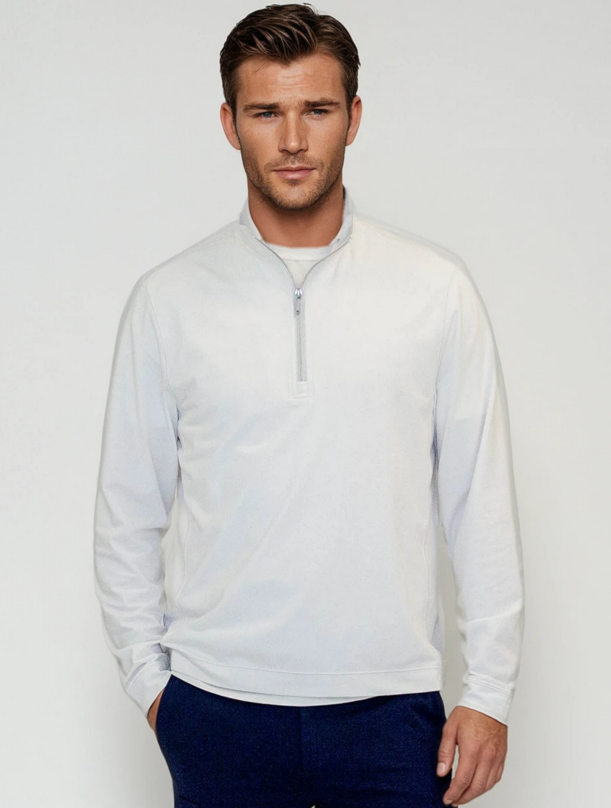 Buki CINQO travel half zip 2 pack navy and white, image 2 of 7
