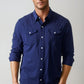 Buki CINQO Western Tech Shirt in Navy