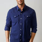 Buki CINQO Western Tech Shirt in Navy