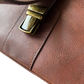 Miami Leathers Cambridge full grain leather compact messenger bag, brown, image 4 of 5