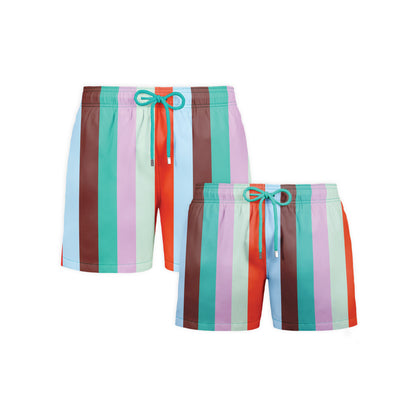 Dad & Son Matching Swim Trunks – Coastal Cabana - Zest