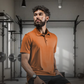 Varlo Men's Terra Recovery Polo in Sunfire Clay, view 9