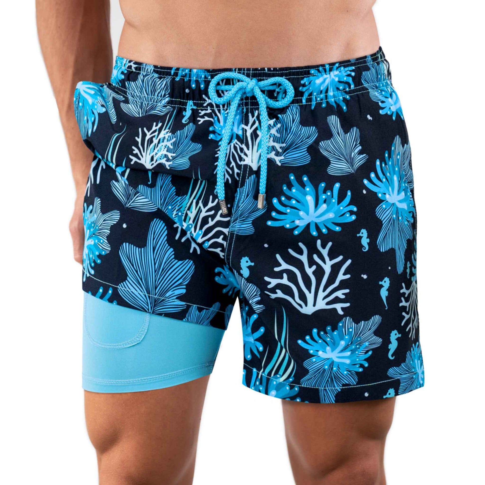length:classic corales hybrid short studio front