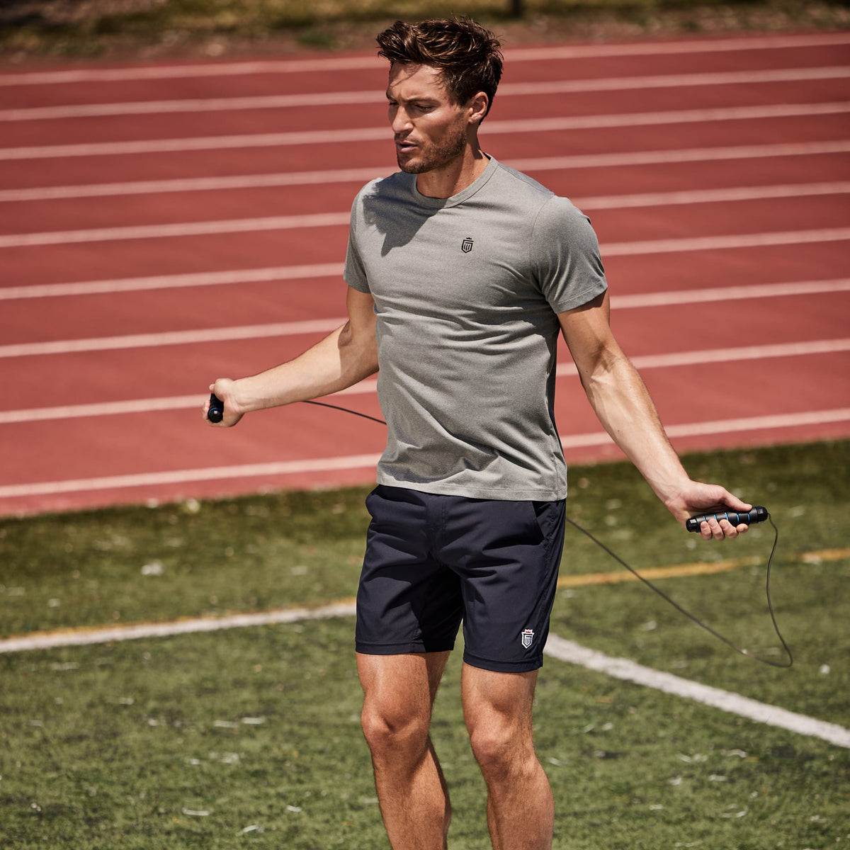 Greatness Wins Core Tech Tee in Athletic Gray Heather, view 5