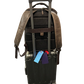 Miami Leathers Crazy Horse leather 16 inch laptop backpack, brown, detail
