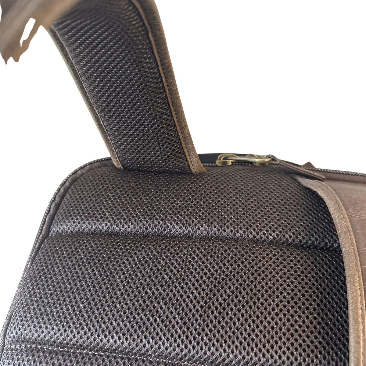 Miami Leathers Crazy Horse leather 16 inch laptop backpack, brown, image 8 of 10