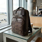 Miami Leathers Crazy Horse leather 16 inch laptop backpack, brown, image 10 of 10