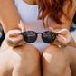 Ganges Polarized Round Wood and Bio Acetate Sunglasses