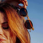 Ganges Polarized Round Wood and Bio Acetate Sunglasses