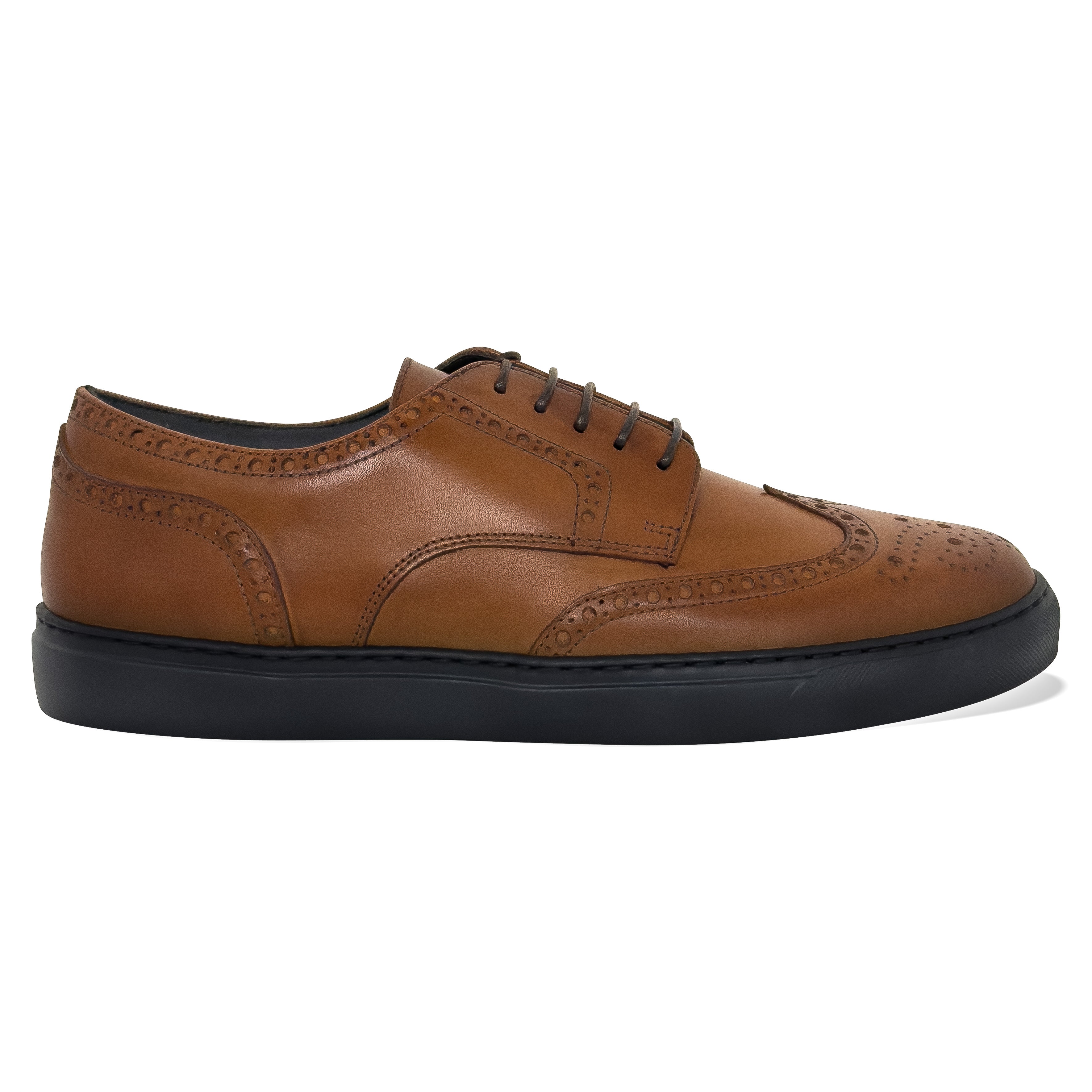 MOCALMO Men's Don Giovanni Wingtip Sneaker in Cognac
