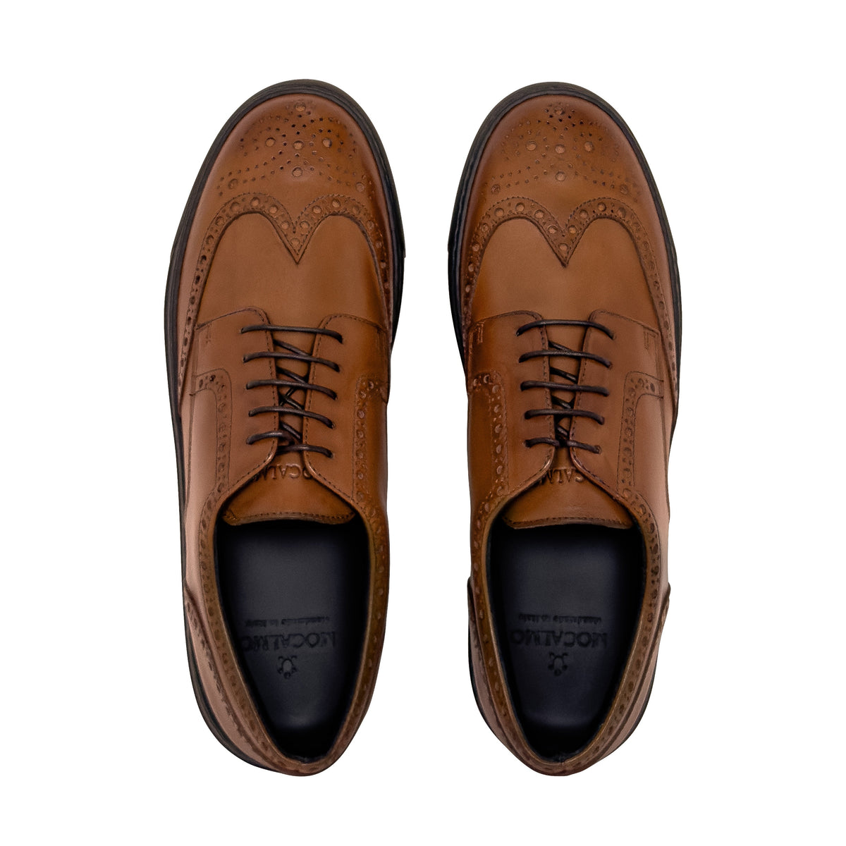MOCALMO Men's Don Giovanni Wingtip Sneaker in Cognac, view 3