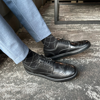 MOCALMO Men's Don Giovanni Wingtip Sneaker in Black, view 2