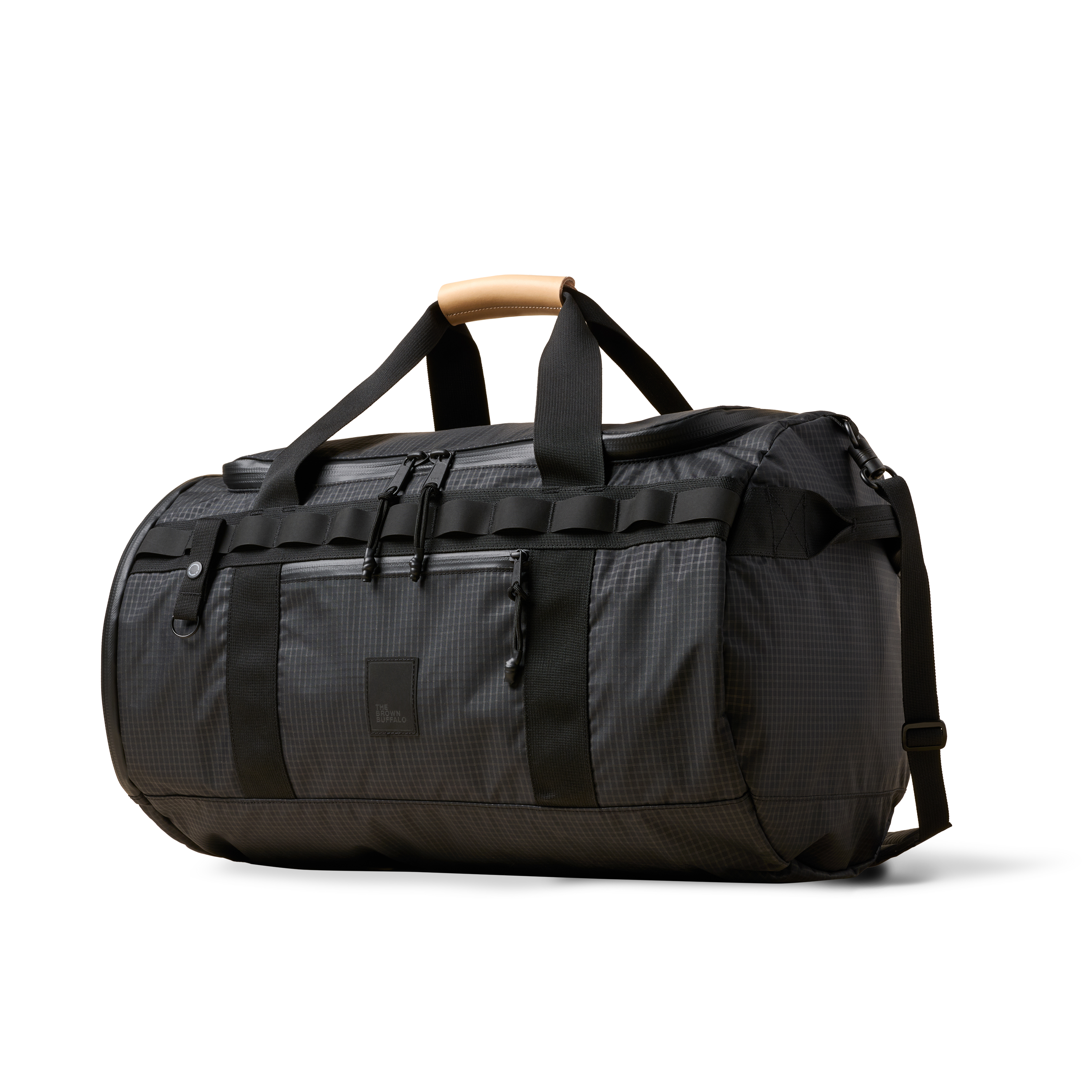 The Brown Buffalo Duffalo 50L travel duffel in Black Grid, view 2