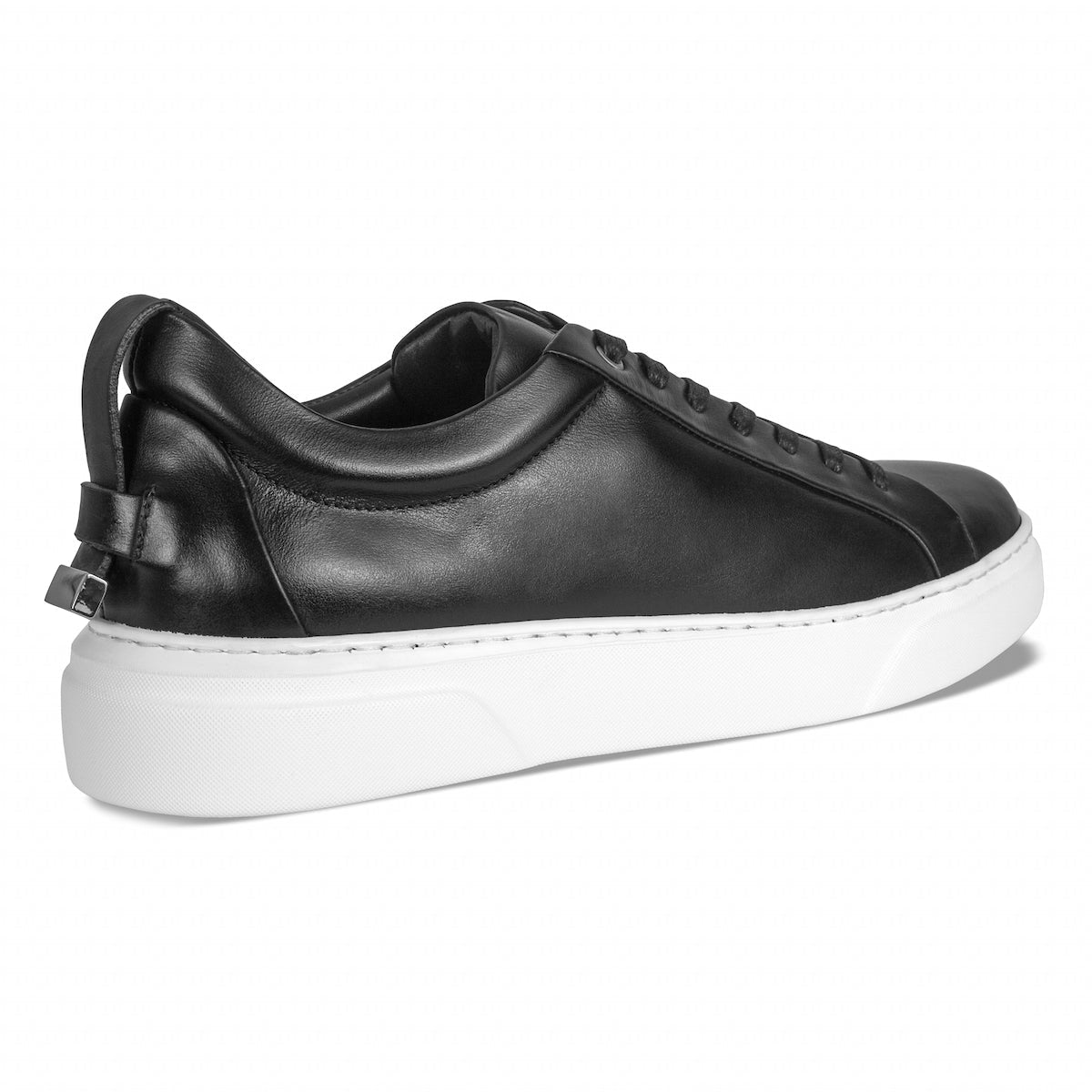 MOCALMO Men's Figaro Leather Sneaker in Black, view 4