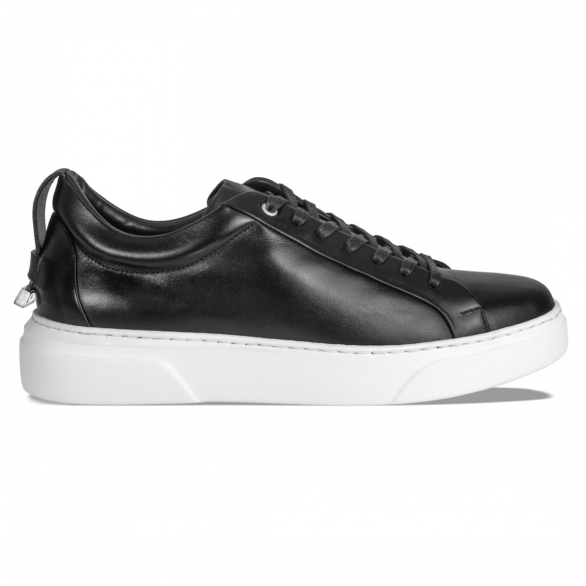 MOCALMO Men's Figaro Leather Sneaker in Black
