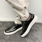 MOCALMO Men's Figaro Leather Sneaker in Black, view 8