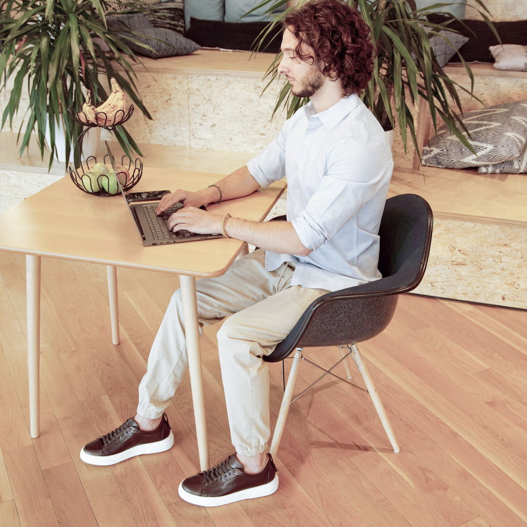 MOCALMO Men's Figaro Leather Sneaker in Espresso, view 5