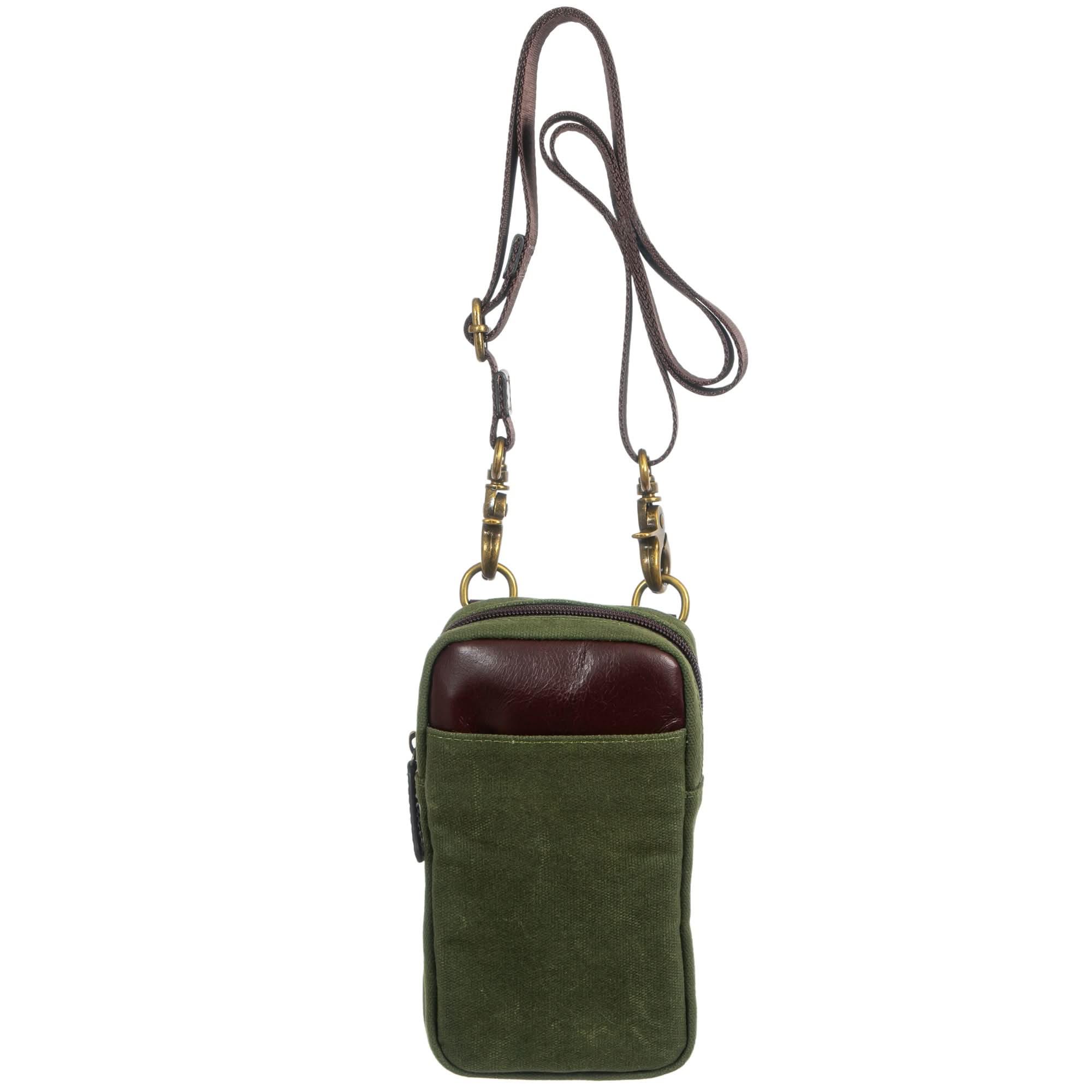 Miami Leathers Maxwell waxed canvas crossbody phone pouch, image 6 of 8