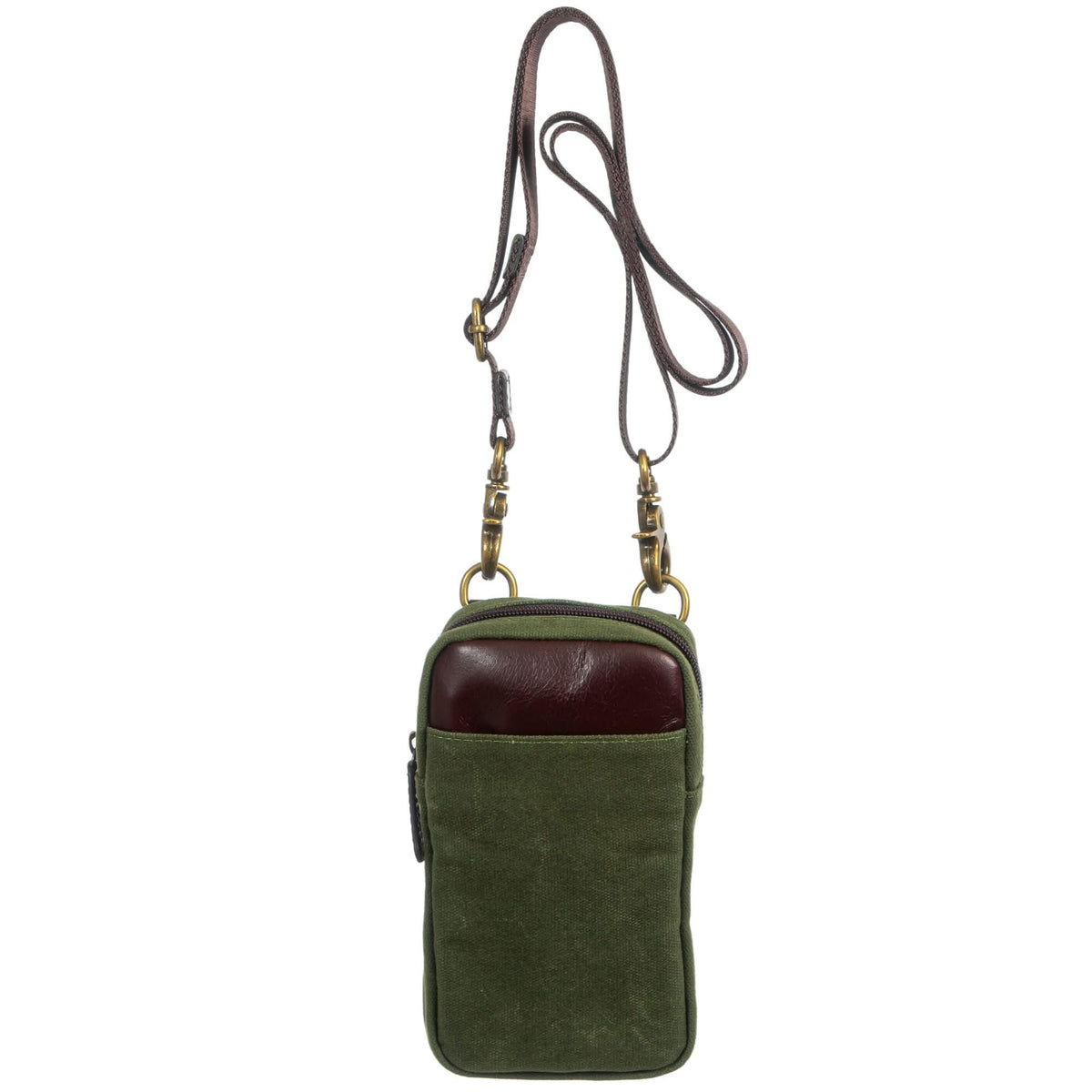 Miami Leathers Maxwell waxed canvas crossbody phone pouch, image 6 of 8