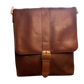 Miami Leathers Cambridge full grain leather compact messenger bag, brown, image 1 of 5