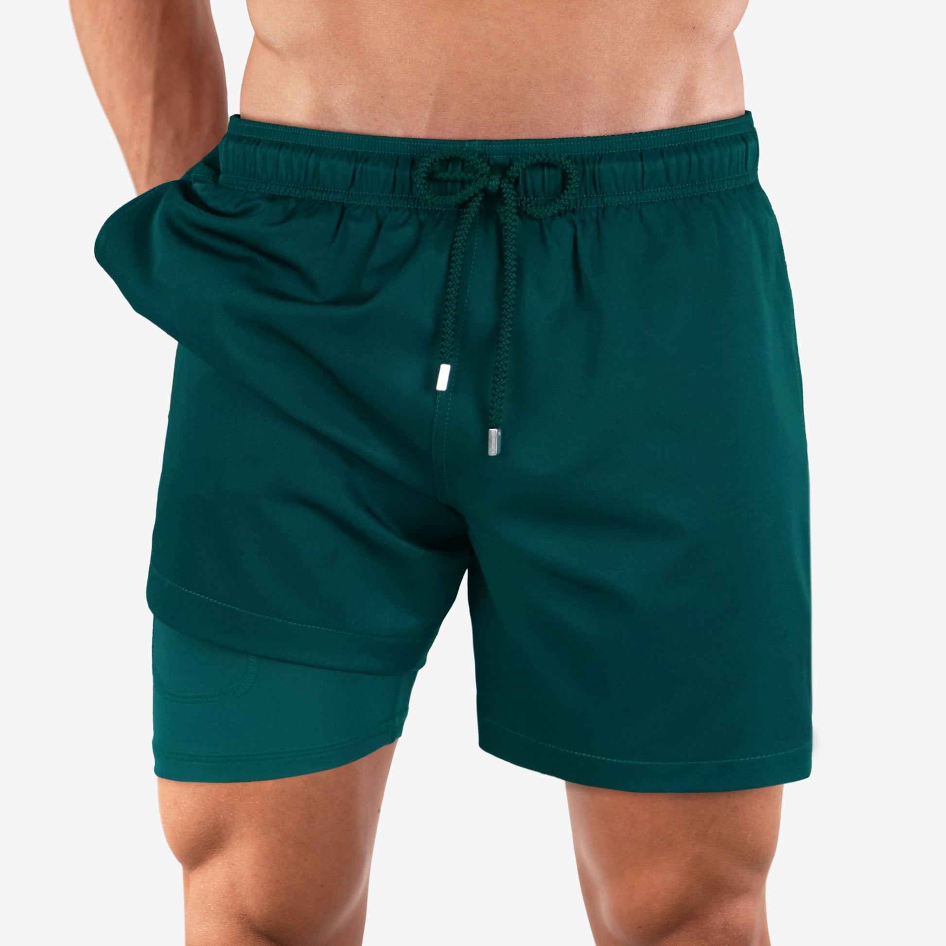 length:classic night green hybrid short studio front
