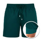 length:classic night green hybrid short features